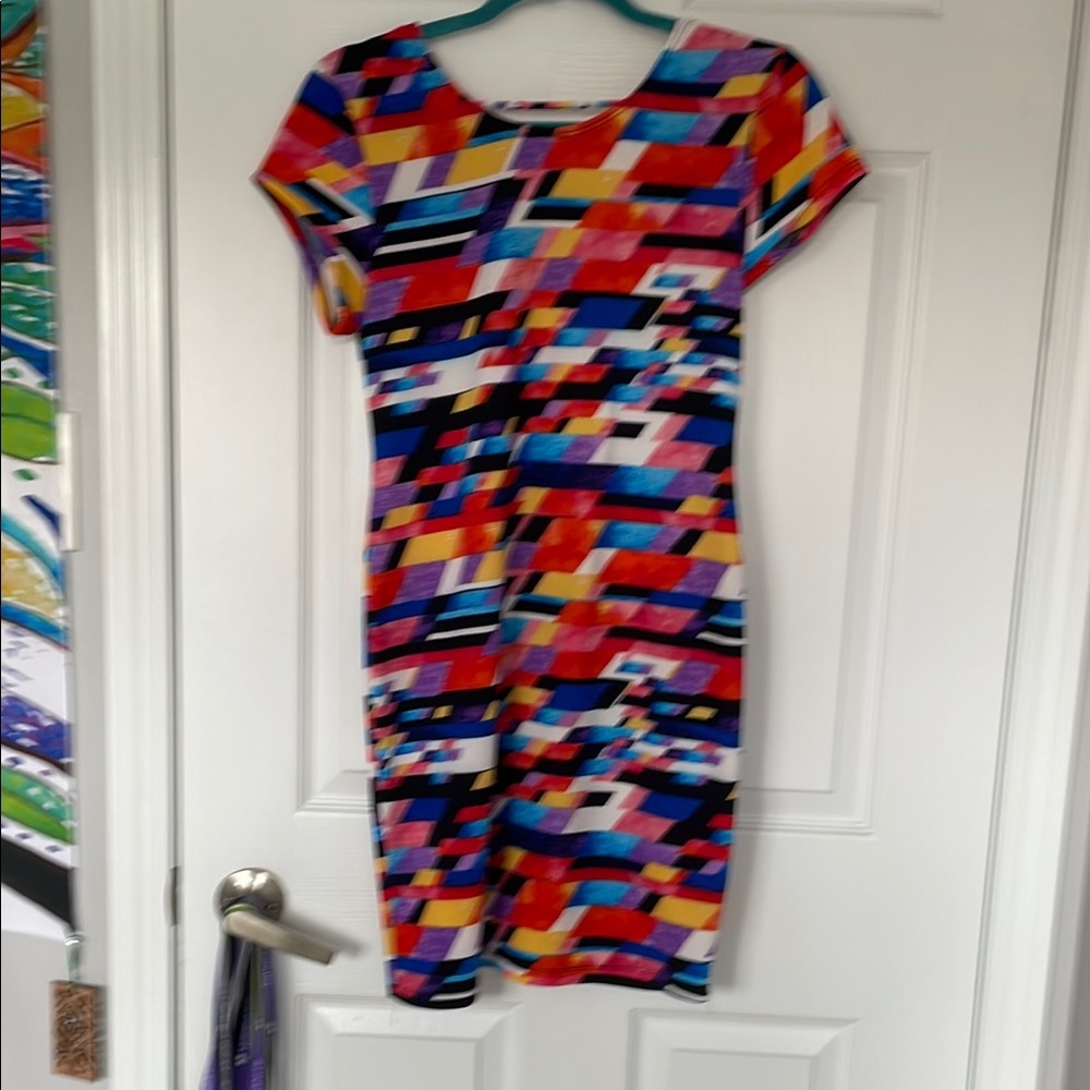 Colorful Geometric Pattern Dress